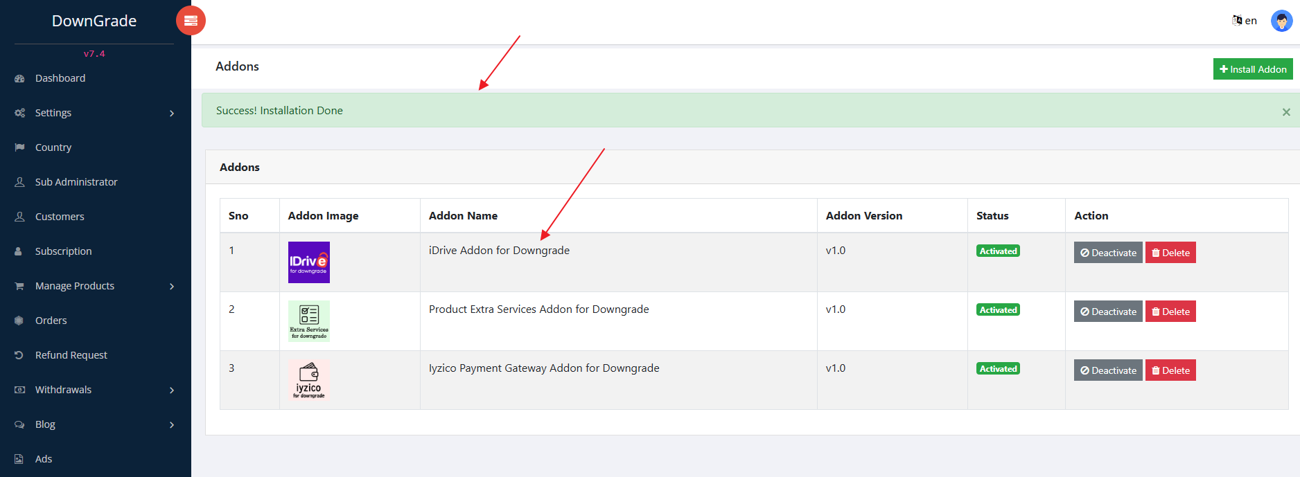 Install Addon