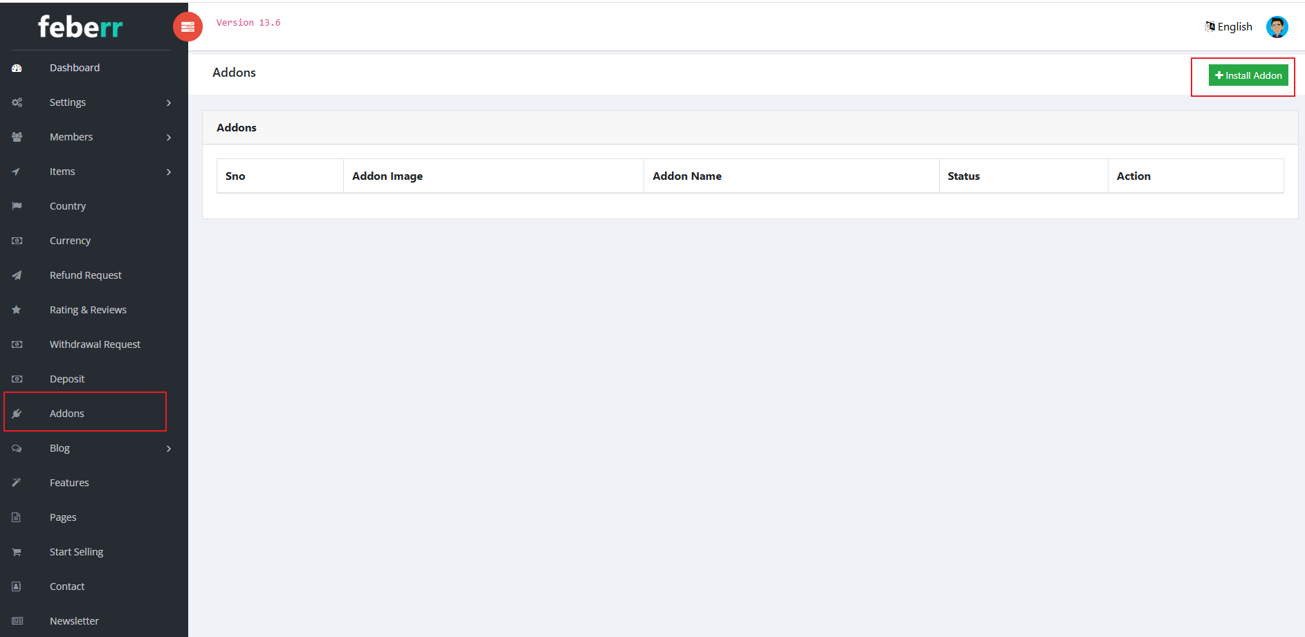 Install Addon