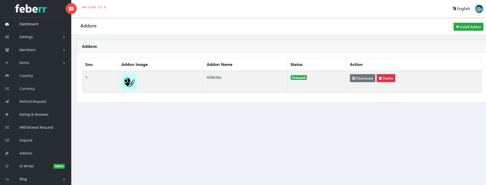Install Addon