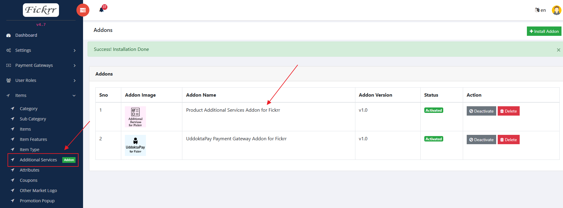 Install Addon