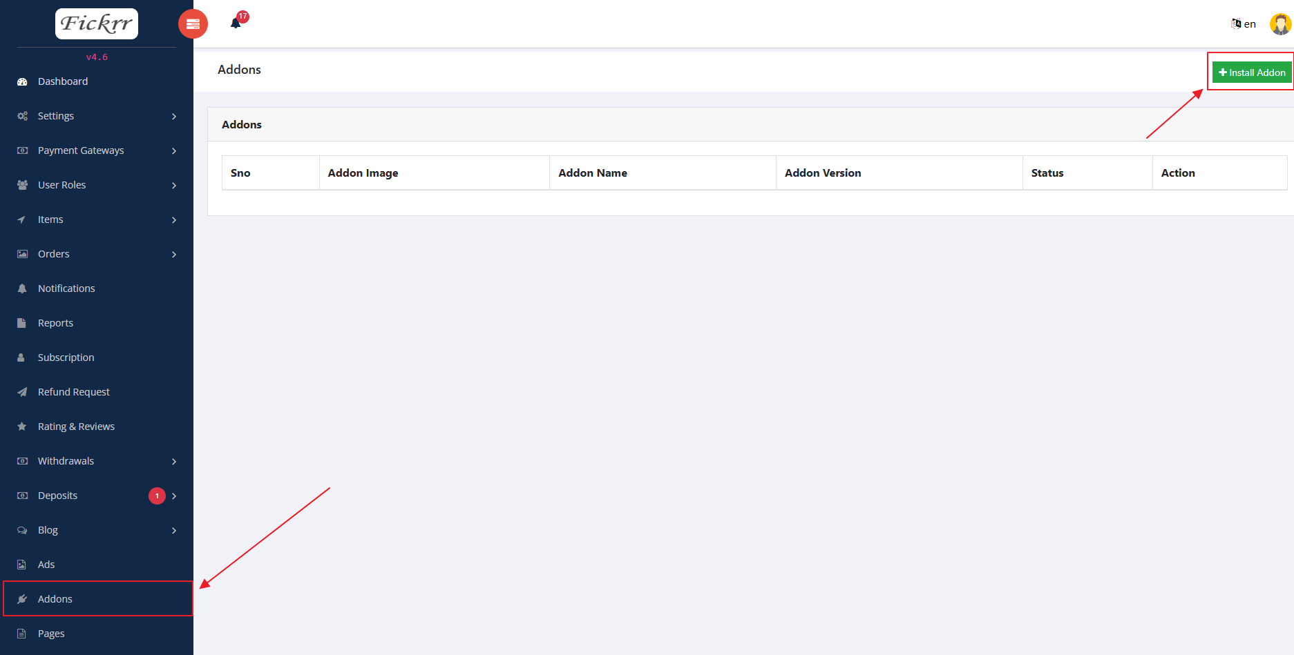 Install Addon